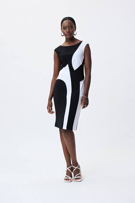 black and white color block dress